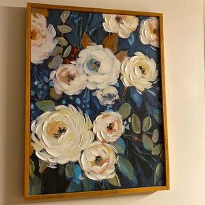 Floral canvas painting like new. Purchased at hobby lobby. It is 25in x 19in.
